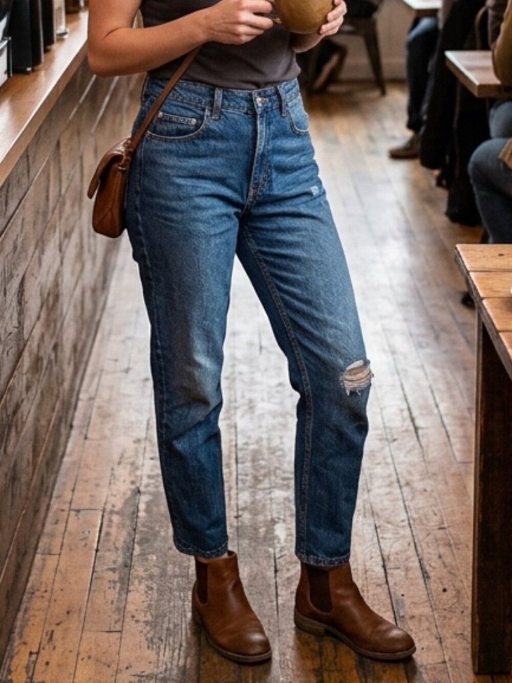 PILCRO ANTHRO Distressed Blue Denim Sample Jeans Size 28 NWoT